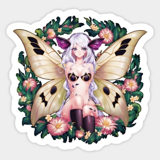 Moth Girl anime, cute giant monster kawaii anime tee Sticker